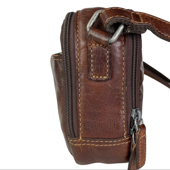 SOLD Jack Georges Voyager Dual Zip Crossbody Brown - Picture 7 of 14